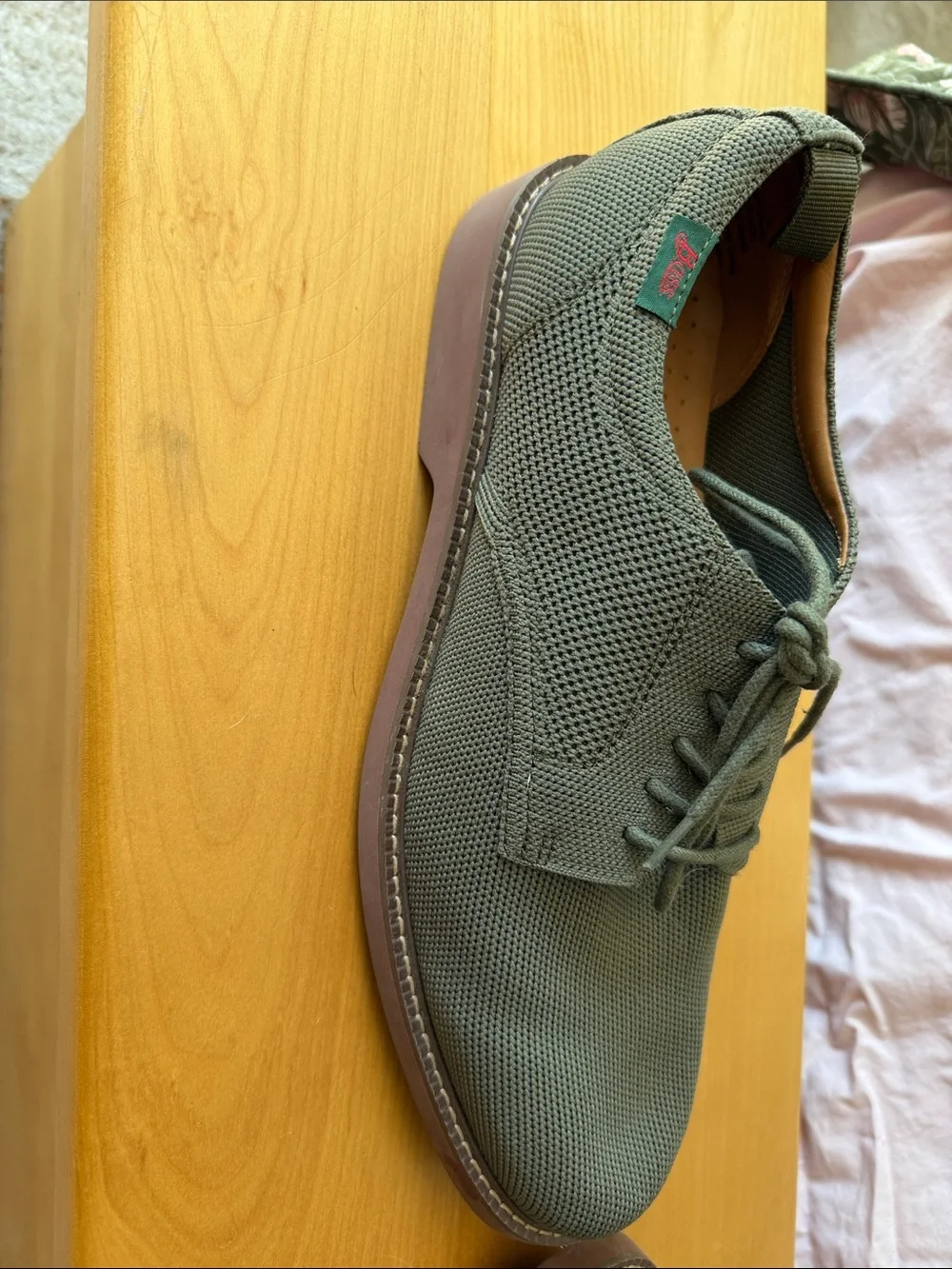 G.H. Bass & Co. Olive Knit Lace-Up Derbys